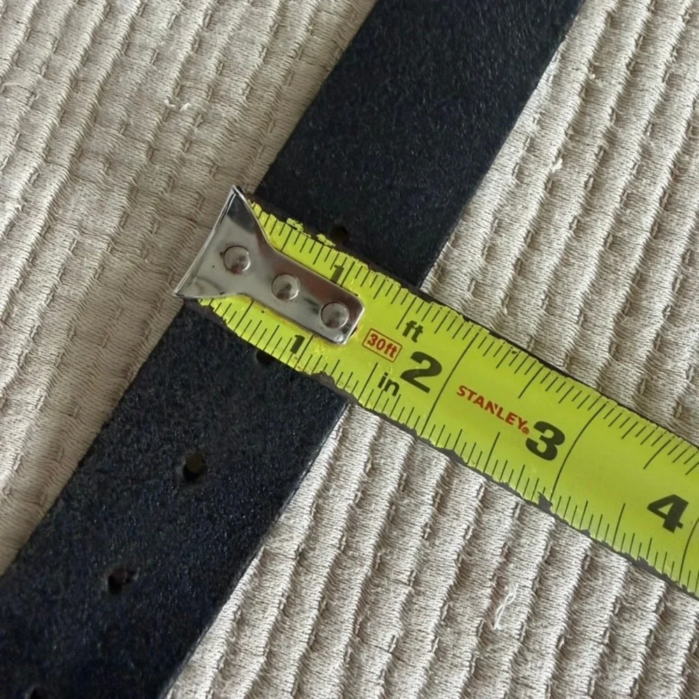 Banana Republic Leather Belt Mens 36 Black Brass Roller Buckle Casual Jeans